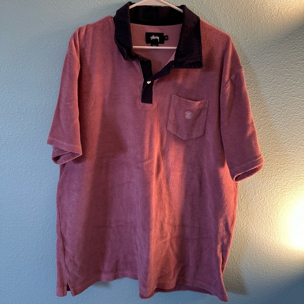 Stussy Terrycloth Pink Polo
